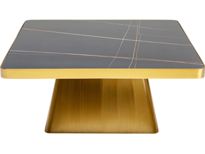 MILER - Low square metal coffee table with marble top _ KARE Design